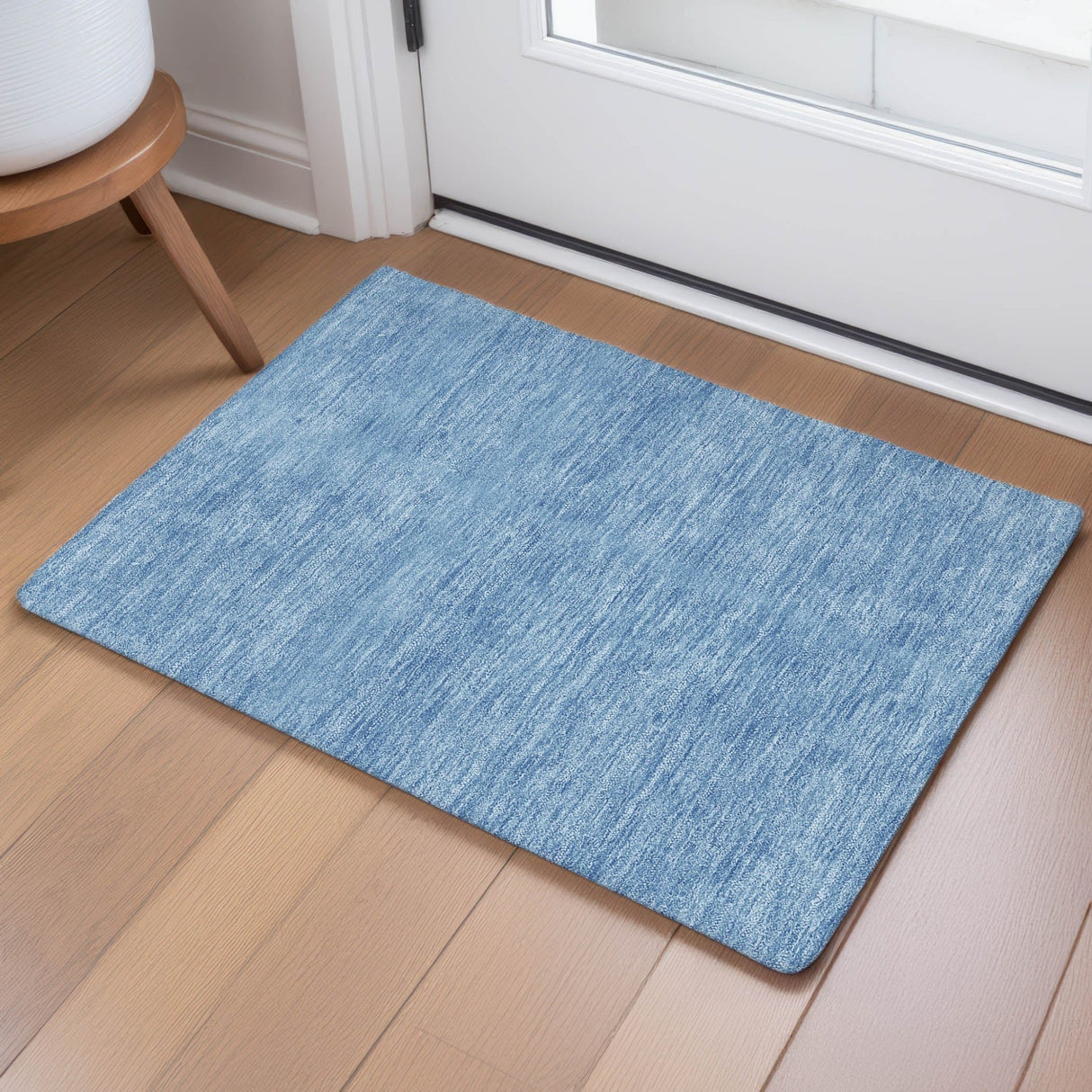 Dalyn Soft Essentials SE6 Denim Rug shown in a room
