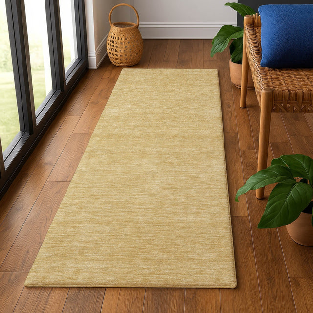 Dalyn Soft Essentials SE6 Gold Rug shown in a room