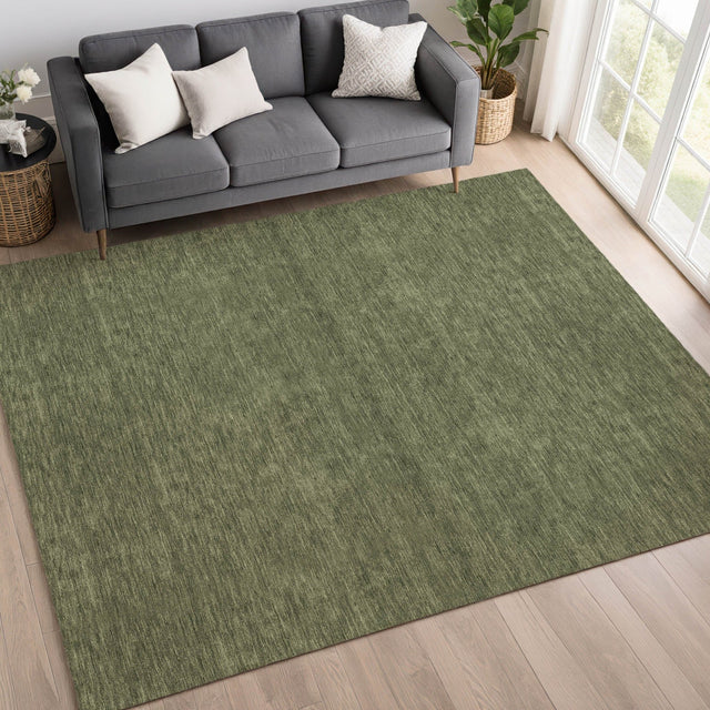 Dalyn Soft Essentials SE6 Olive Rug shown in a room