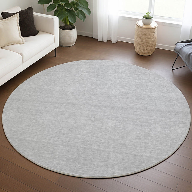 Dalyn Soft Essentials SE6 Silver Rug shown in a room