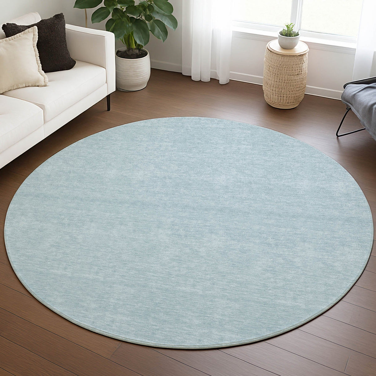 Dalyn Soft Essentials SE6 Sky Rug shown in a room