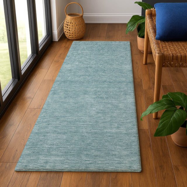 Dalyn Soft Essentials SE6 Teal Rug shown in a room