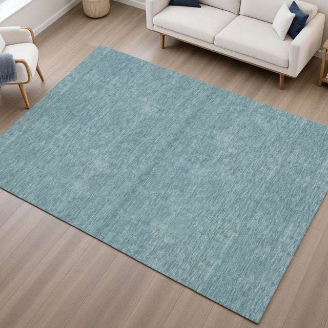 Dalyn Soft Essentials SE6 Teal Rug shown in a room