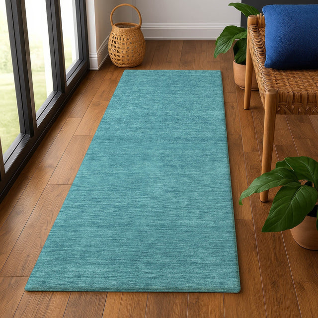 Dalyn Soft Essentials SE6 Turquoise Rug shown in a room