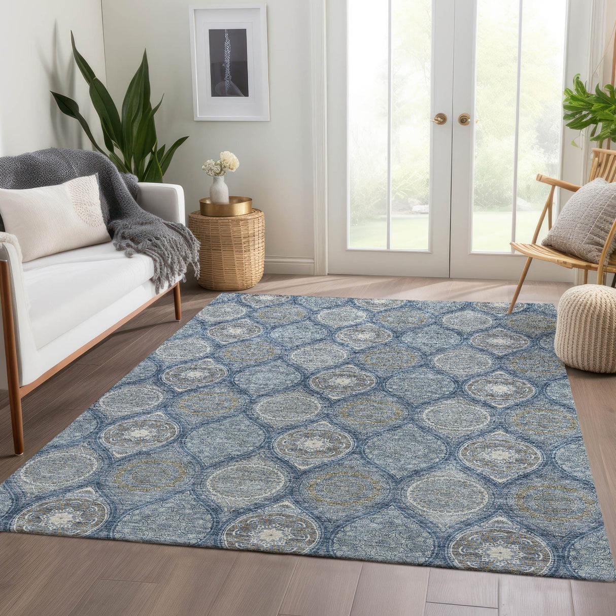 Dalyn Solace SL1 Navy Rug shown in a room