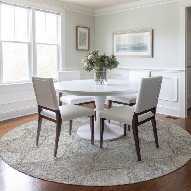 Dalyn Solace SL1 Taupe Rug shown in a room