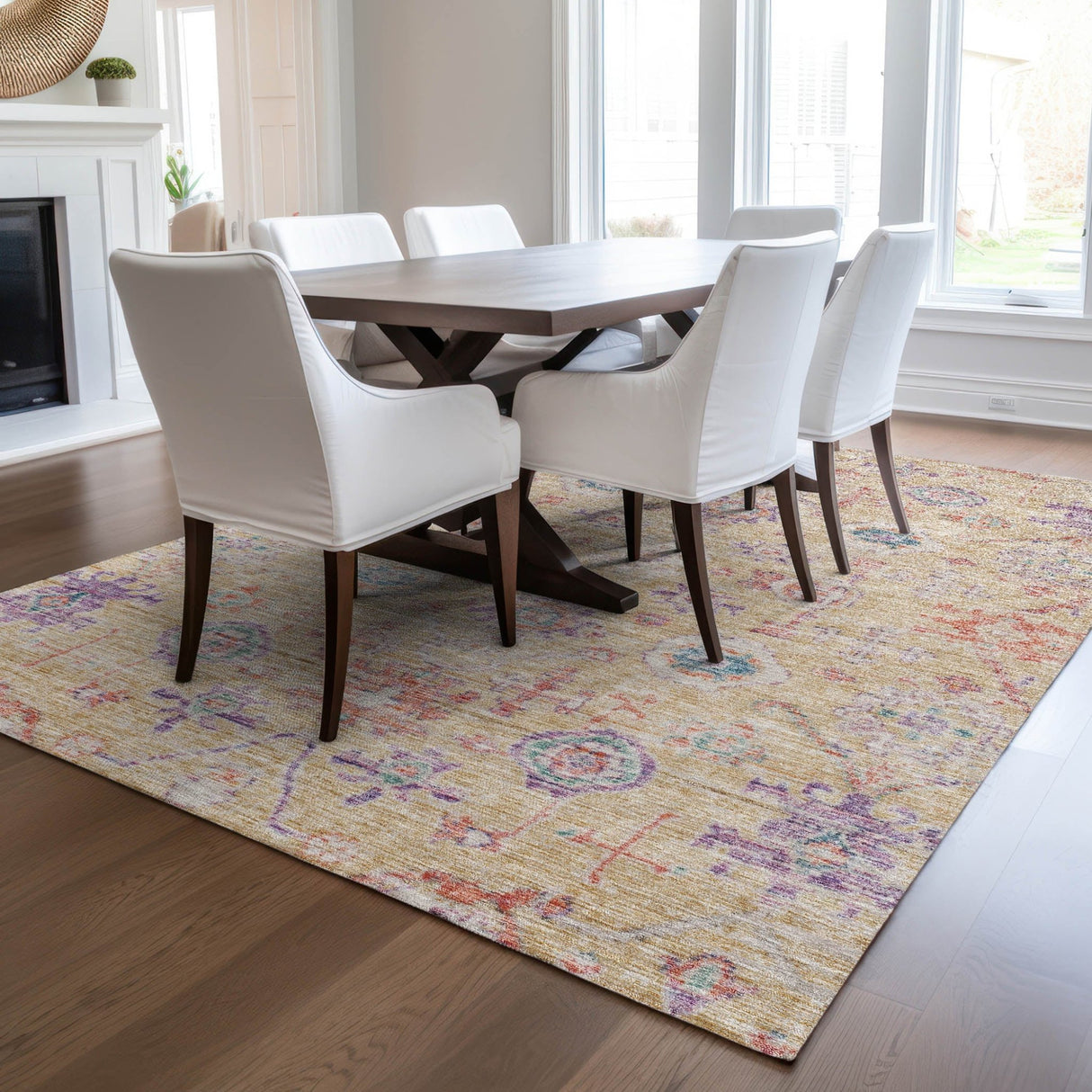 Dalyn Solace SL10 Peach Rug shown in a room