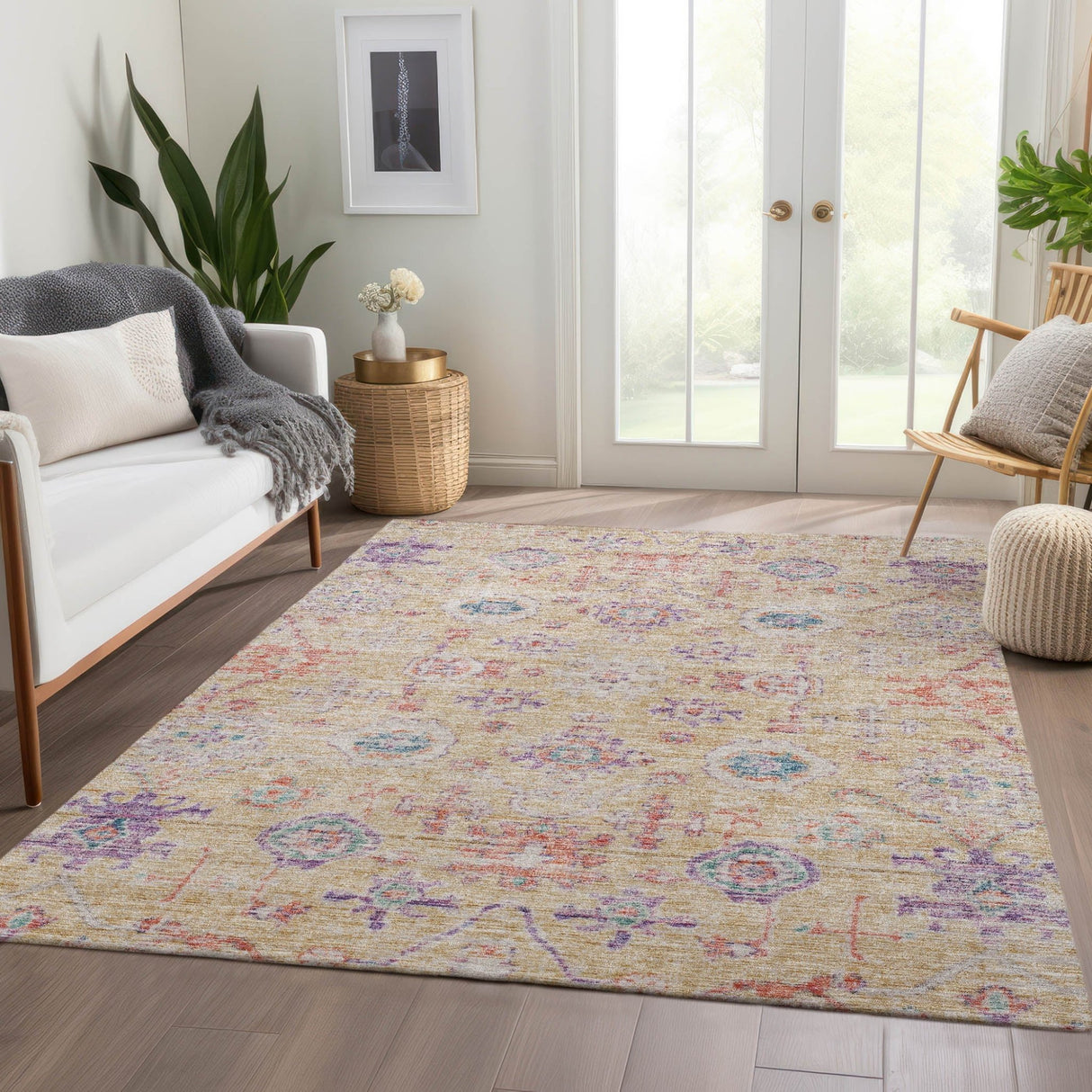 Dalyn Solace SL10 Peach Rug shown in a room