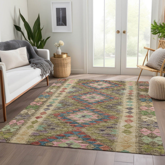 Dalyn Solace SL13 Green Rug shown in a room