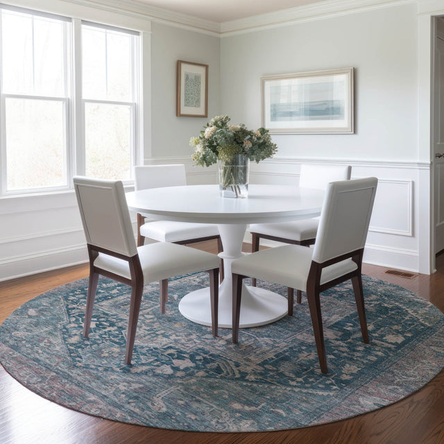 Dalyn Solace SL14 Blue Rug shown in a room