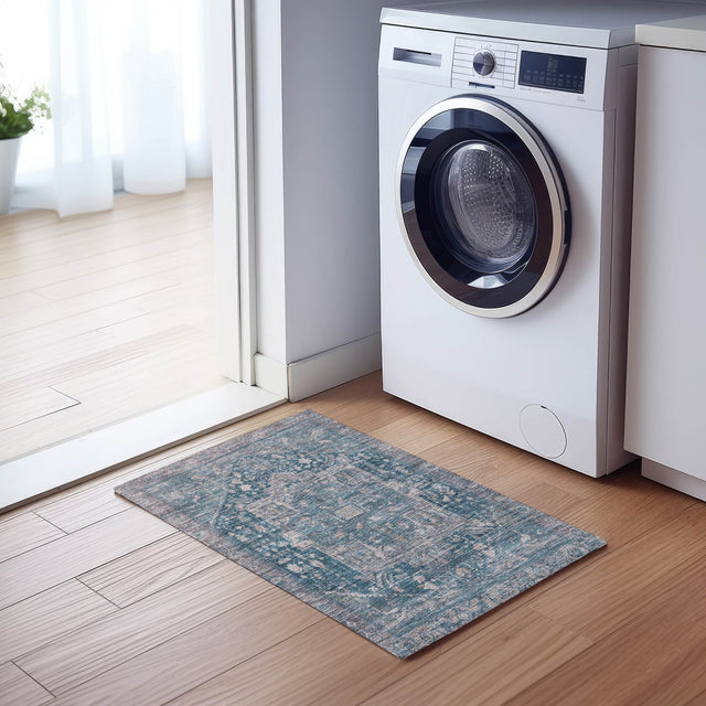 Dalyn Solace SL14 Blue Rug shown in a room