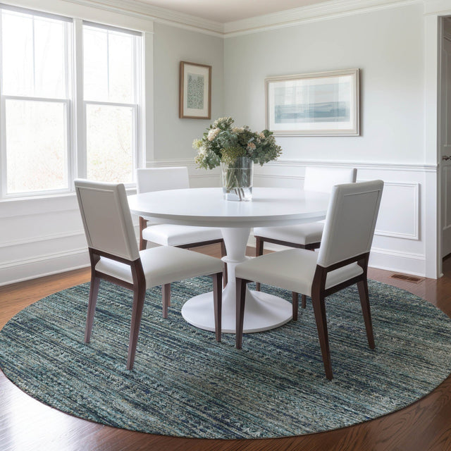 Dalyn Solace SL3 Teal Rug shown in a room