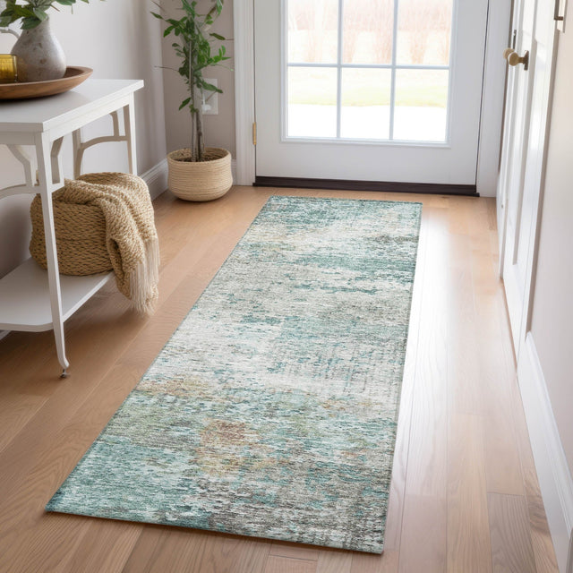 Dalyn Solace SL5 Teal Rug shown in a room