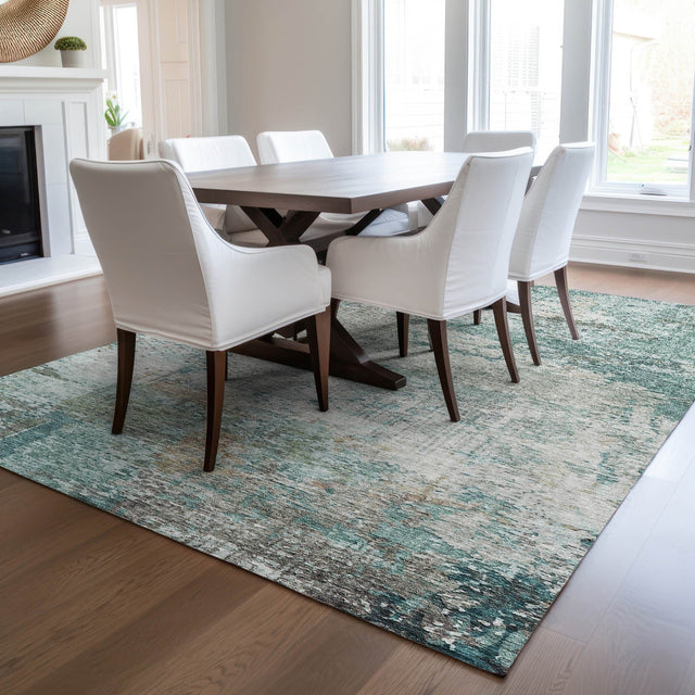 Dalyn Solace SL5 Teal Rug shown in a room