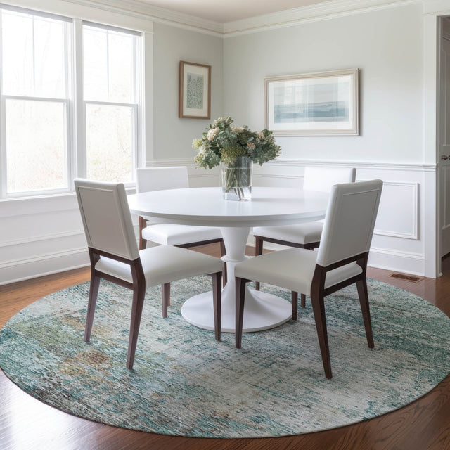 Dalyn Solace SL5 Teal Rug shown in a room