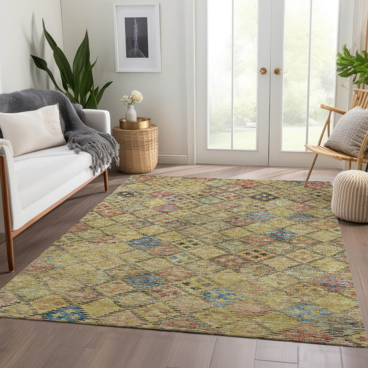 Dalyn Solace SL6 Gold Rug shown in a room
