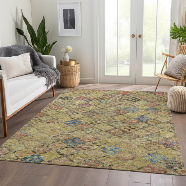 Dalyn Solace SL6 Gold Rug shown in a room