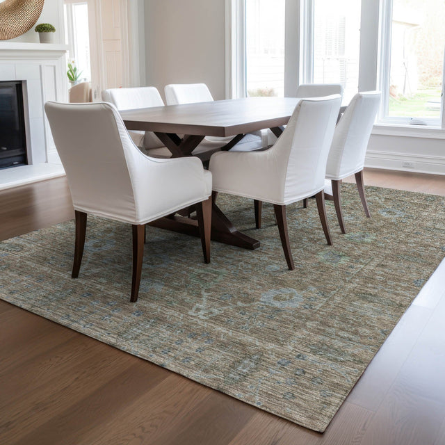 Dalyn Solace SL9 Brown Rug shown in a room
