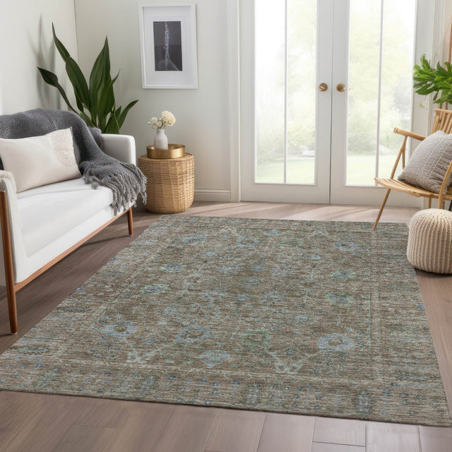 Dalyn Solace SL9 Brown Rug shown in a room
