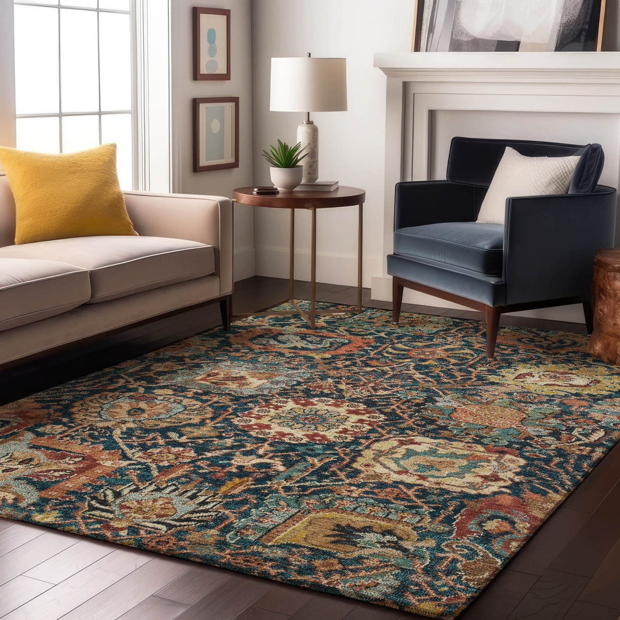 Dalyn Tabrook TB10 Navy Rug shown in a room