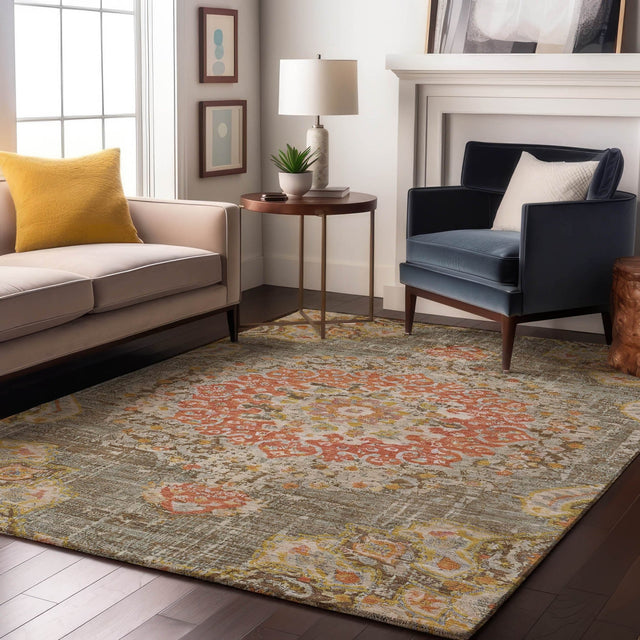 Dalyn Tabrook TB11 Brown Rug shown in a room