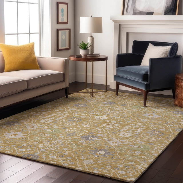 Dalyn Tabrook TB12 Gold Rug shown in a room