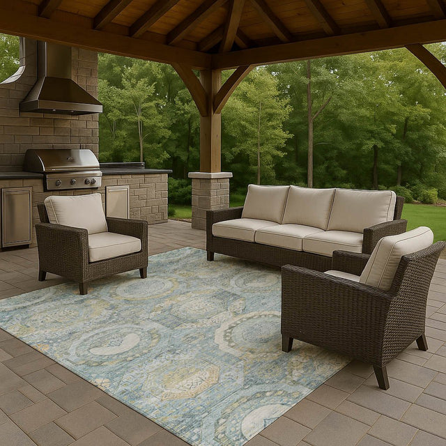 Dalyn Tabrook TB14 Blue Rug outdoor lifestyle image