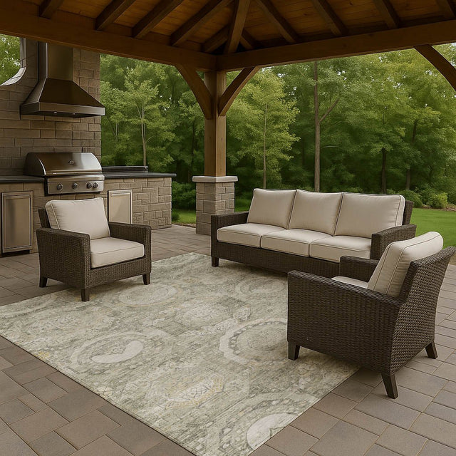 Dalyn Tabrook TB14 Pewter Rug outdoor lifestyle image
