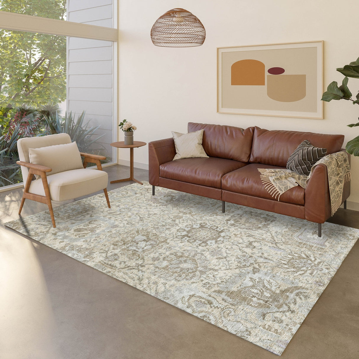 Dalyn Tabrook TB15 Ivory Rug shown in a room