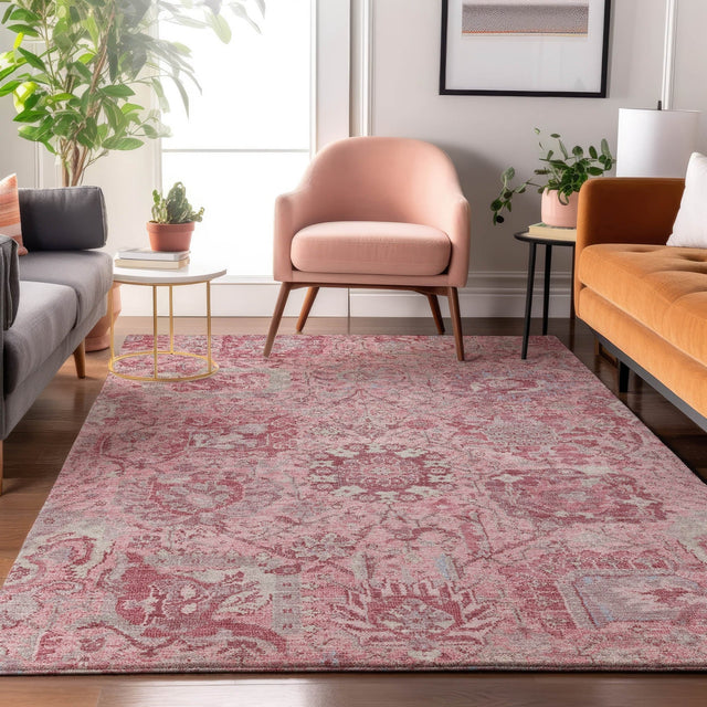 Dalyn Tabrook TB15 Pink Rug shown in a room