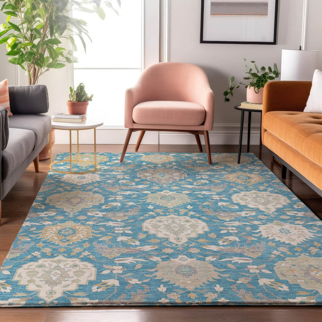 Dalyn Tabrook TB4 Blue Rug shown in a room