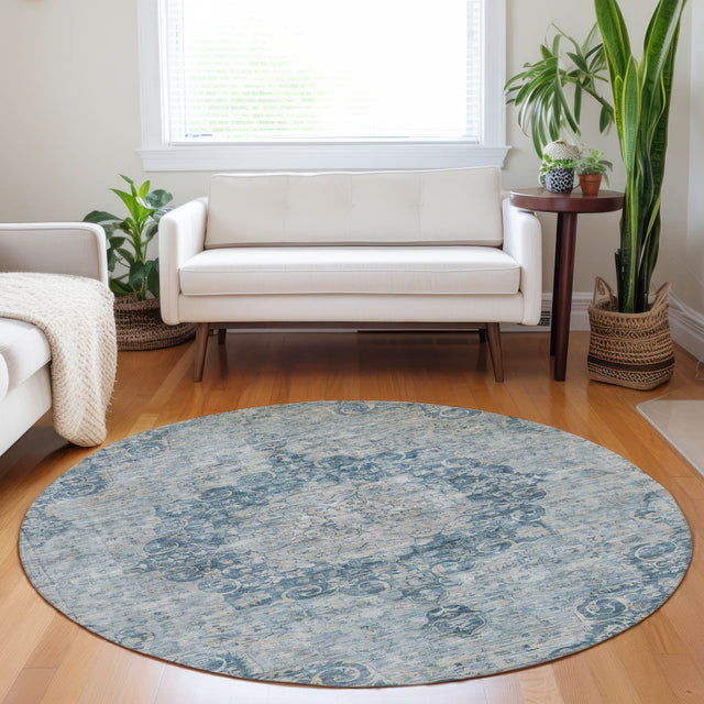 Dalyn Tabrook TB5 Blue Rug shown in a room