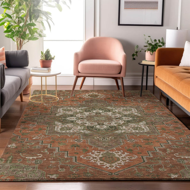 Dalyn Tabrook TB9 Rust Rug shown in a room