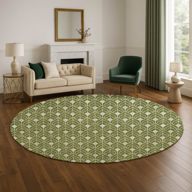 Dalyn The Reserve TR10 Olive Rug shown in a room