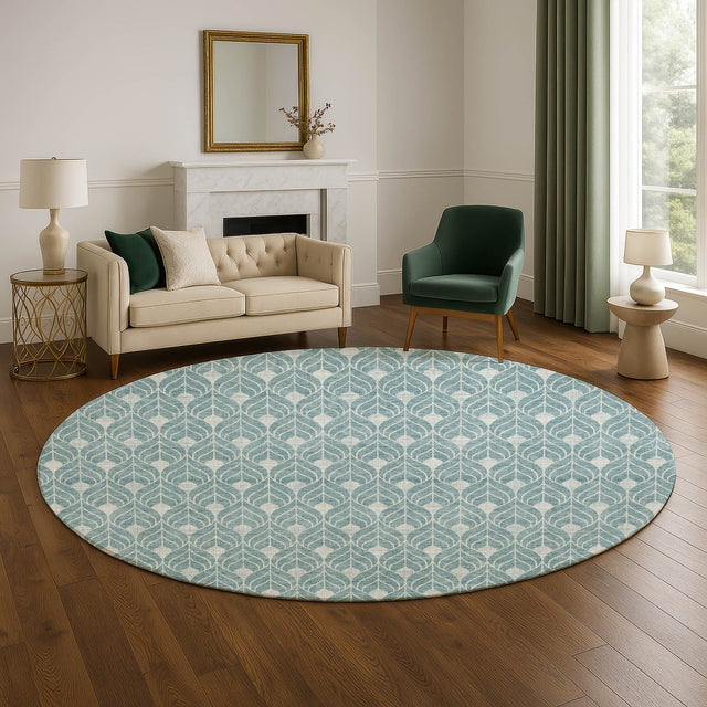 Dalyn The Reserve TR10 Teal Rug shown in a room