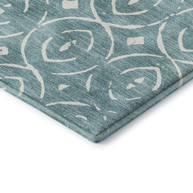 Dalyn The Reserve TR12 Turquoise Rug corner detail