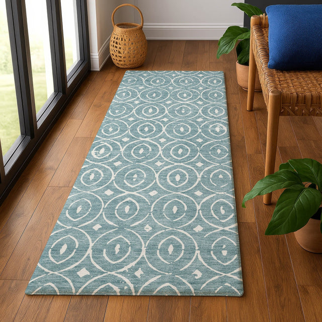 Dalyn The Reserve TR12 Turquoise Rug shown in a room