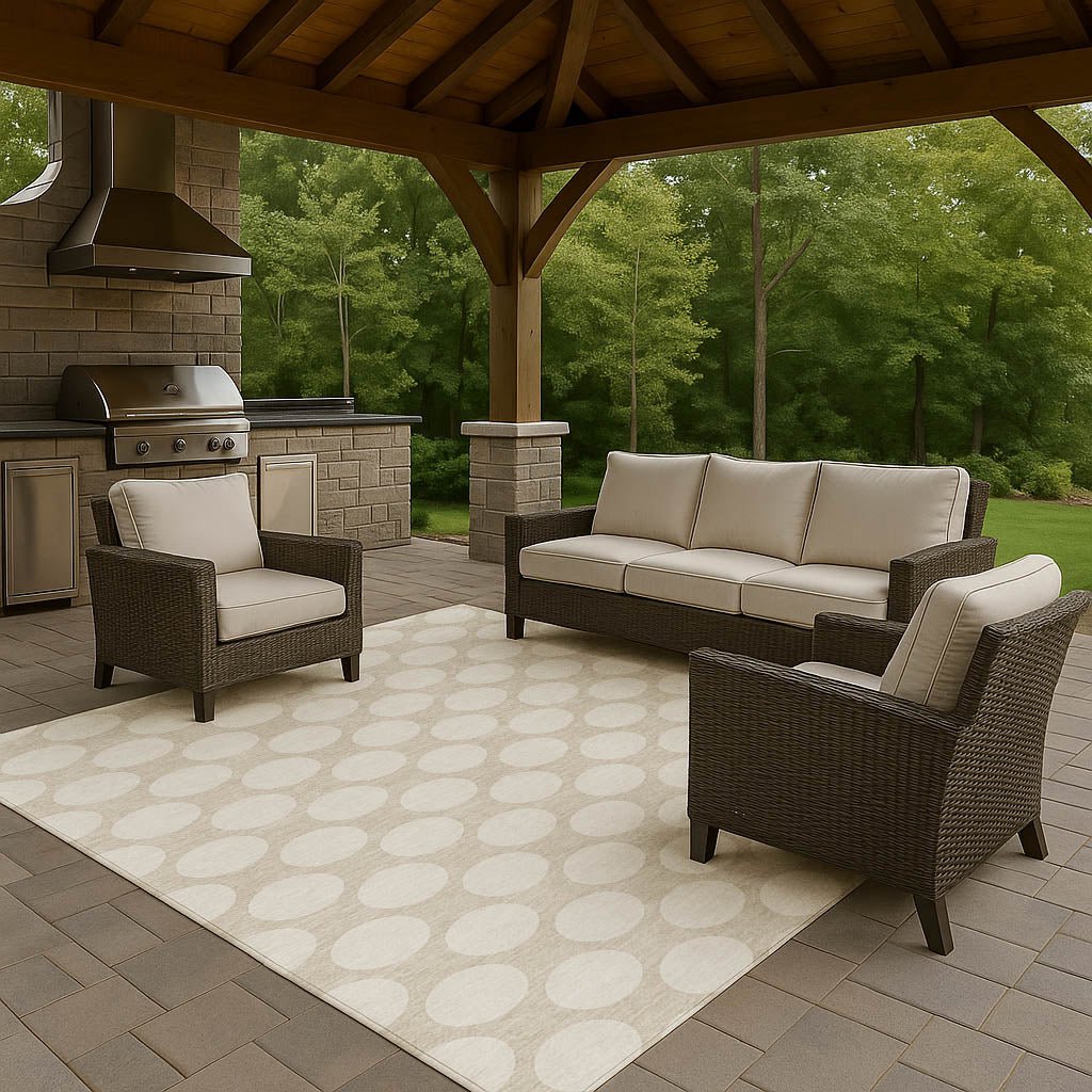 Dalyn The Reserve TR13 Beige Rug outdoor lifestyle image