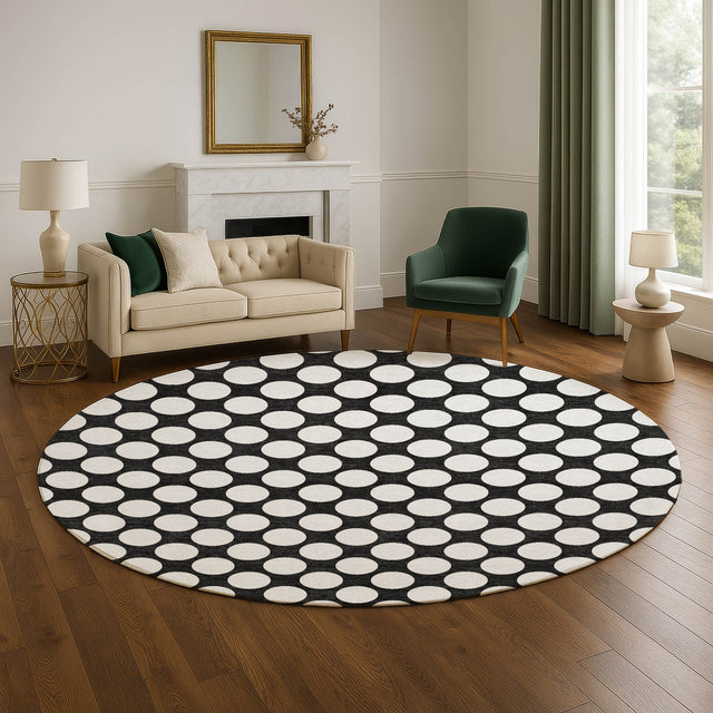 Dalyn The Reserve TR13 Black Rug shown in a room