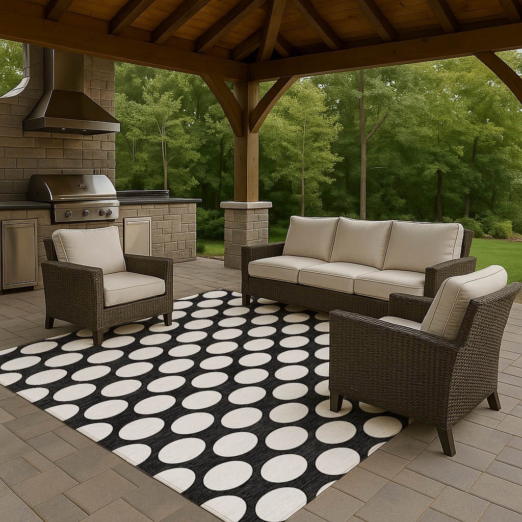 Dalyn The Reserve TR13 Black Rug outdoor lifestyle image