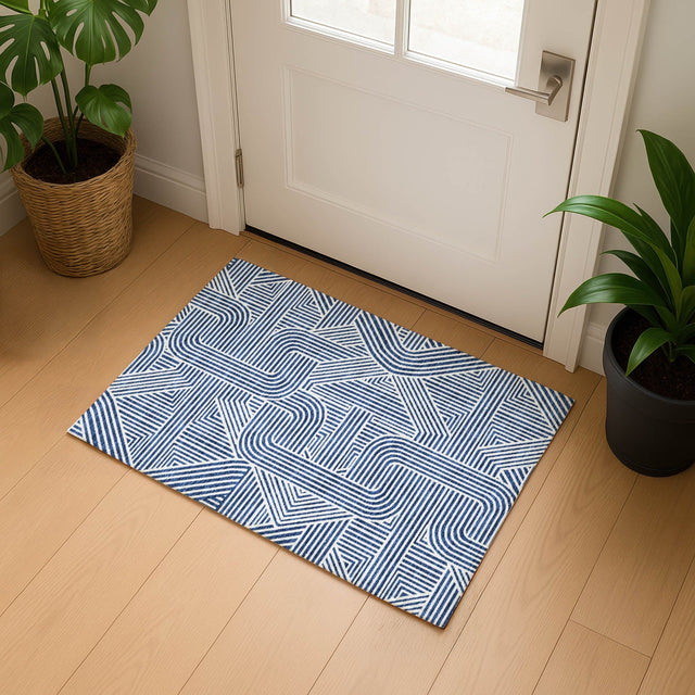 Dalyn The Reserve TR14 Navy Rug shown in a room