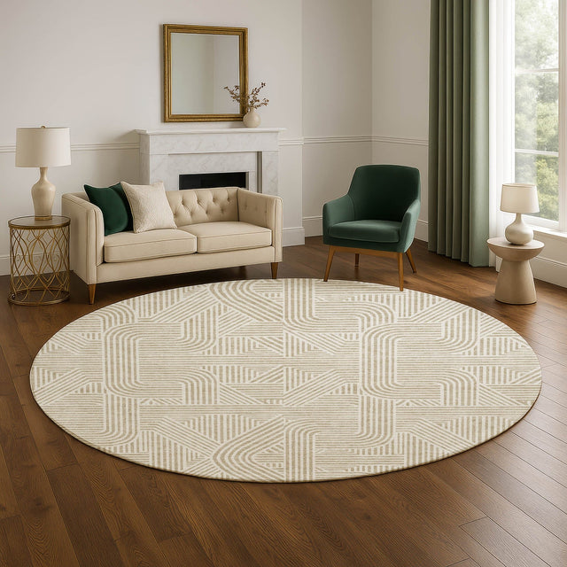 Dalyn The Reserve TR14 Putty Rug shown in a room