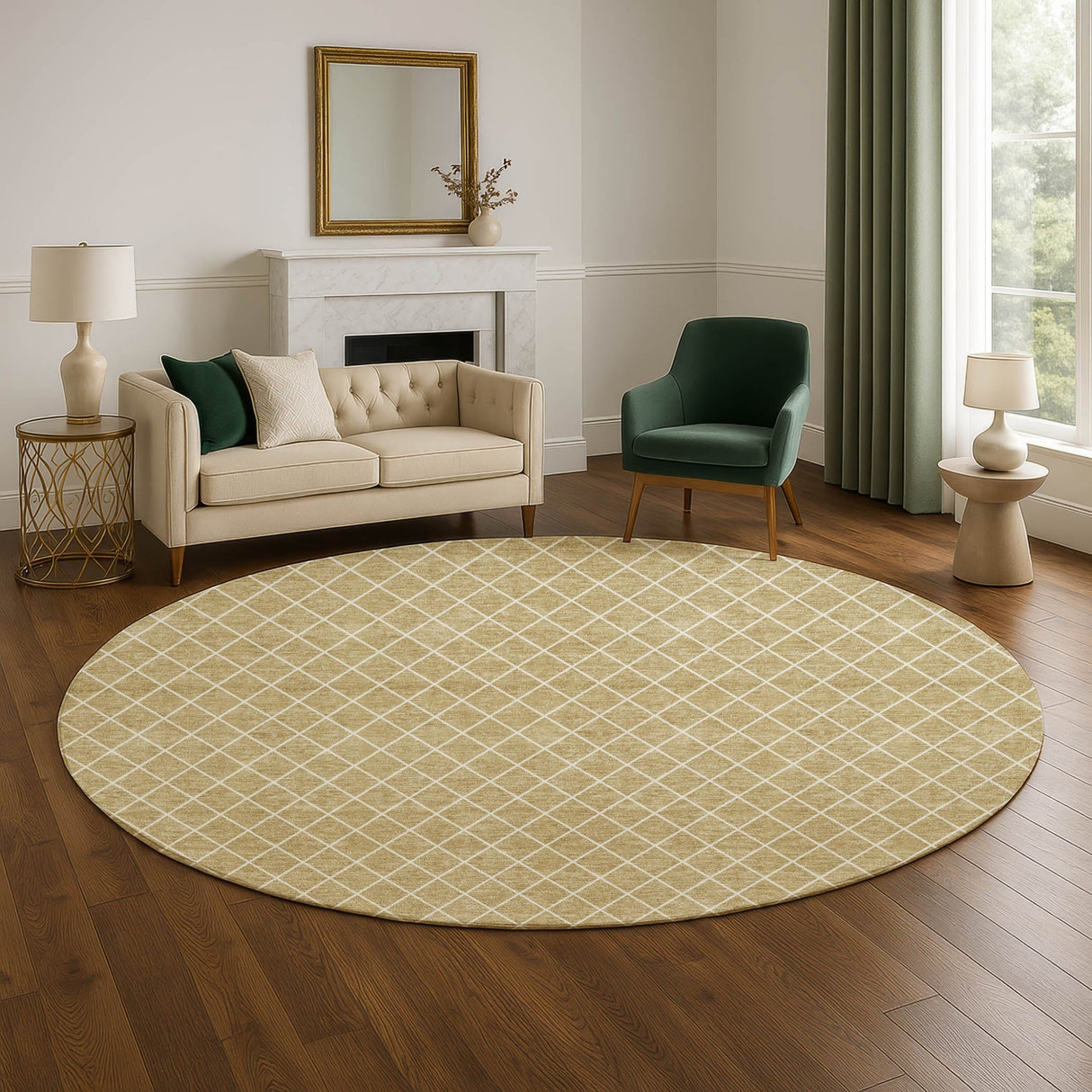 Dalyn The Reserve TR15 Walnut Rug shown in a room