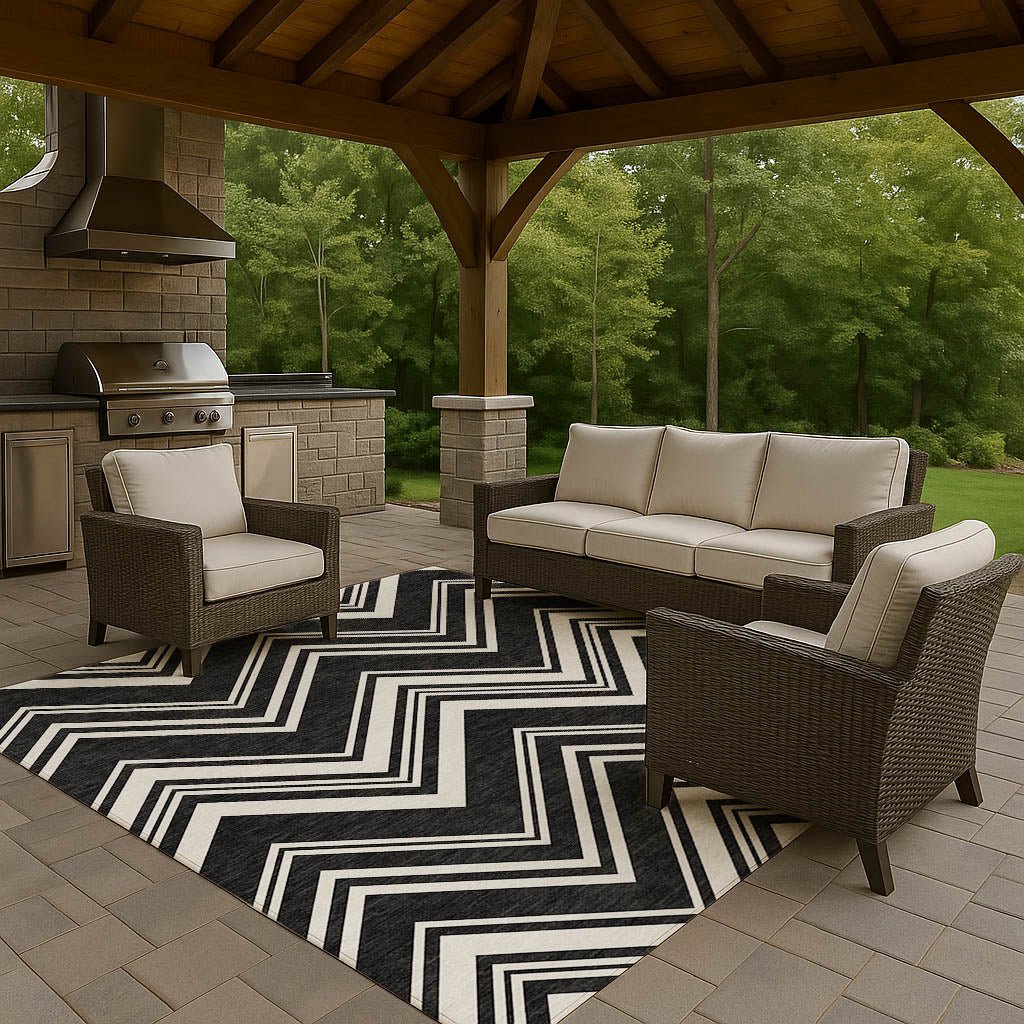 Dalyn The Reserve TR17 Black Rug outdoor lifestyle image