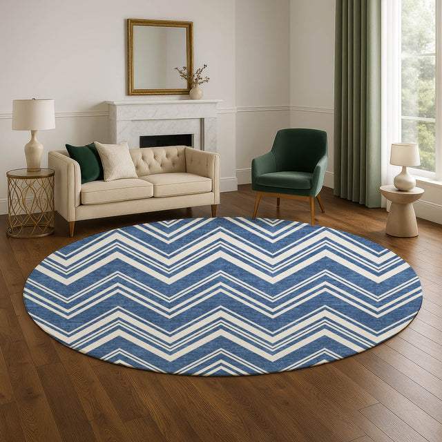 Dalyn The Reserve TR17 Blue Rug shown in a room