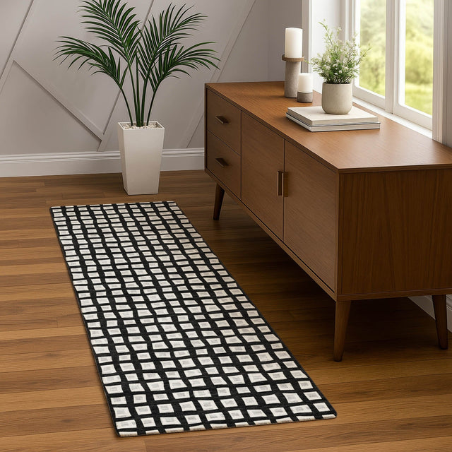 Dalyn The Reserve TR4 Black Rug shown in a room