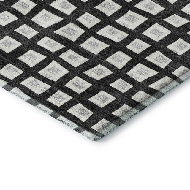 Dalyn The Reserve TR4 Black Rug corner detail