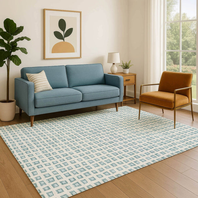 Dalyn The Reserve TR4 Teal Rug shown in a room