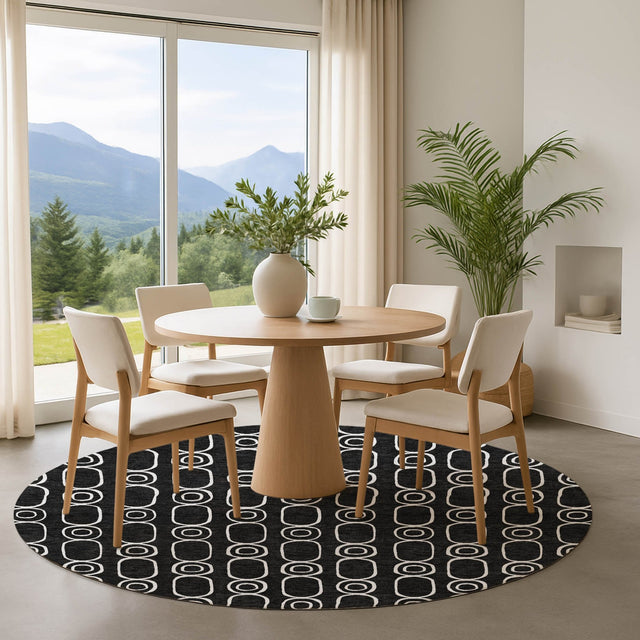 Dalyn The Reserve TR6 Black Rug shown in a room