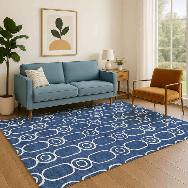 Dalyn The Reserve TR6 Navy Rug shown in a room